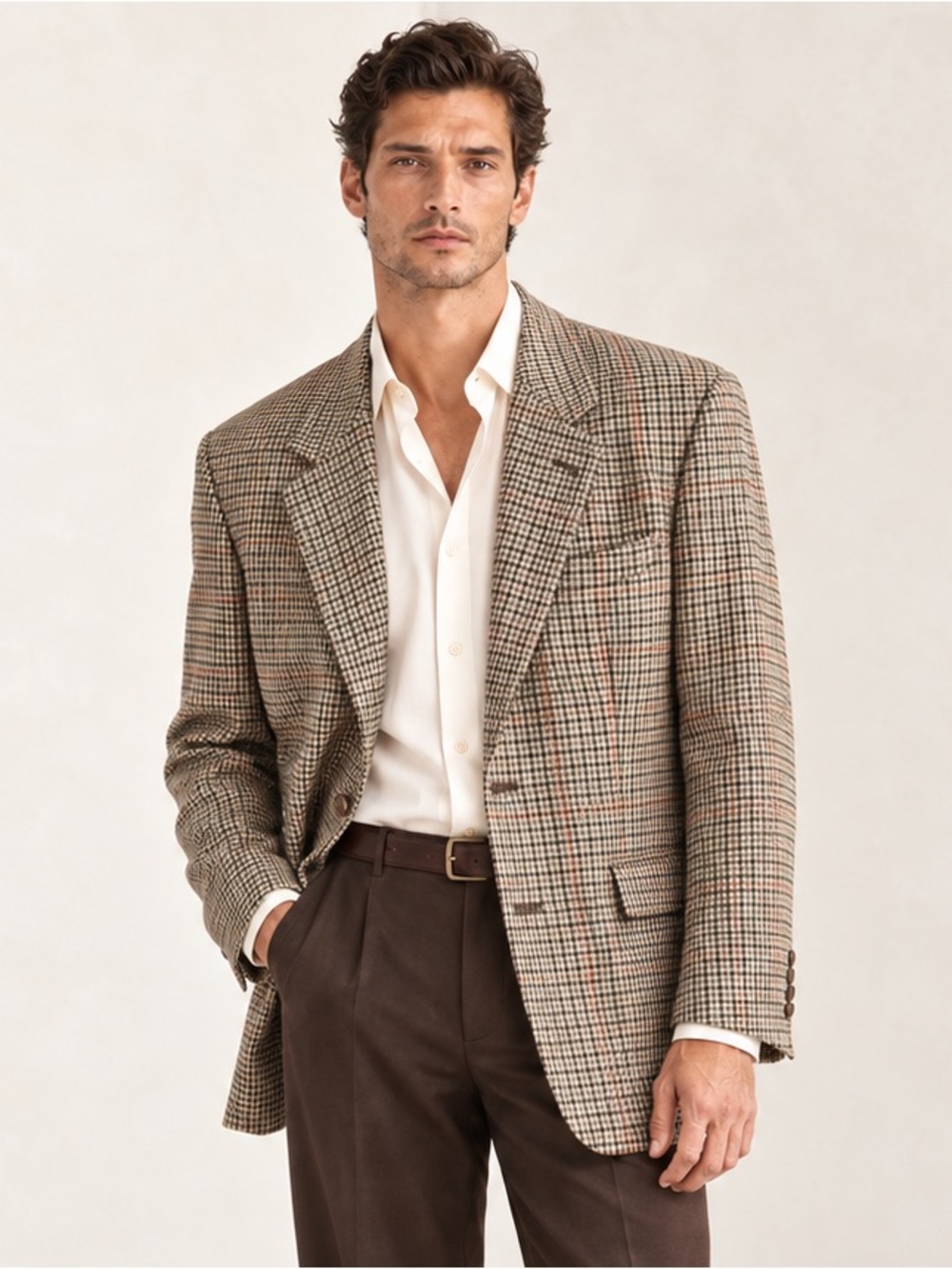 Aquascutum Vintage Houndstooth Heritage wool Blazer Made Canada Like new Sz 42L